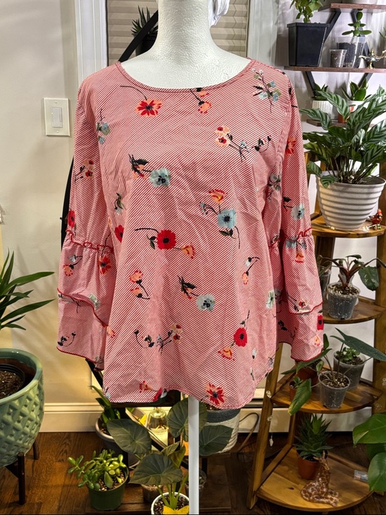 LOFT Tops - Loft Floral and striped Bell Sleeve Top size MP